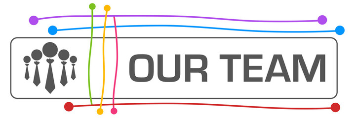 Our Team Colorful Lines Dots Grey Square Symbol 