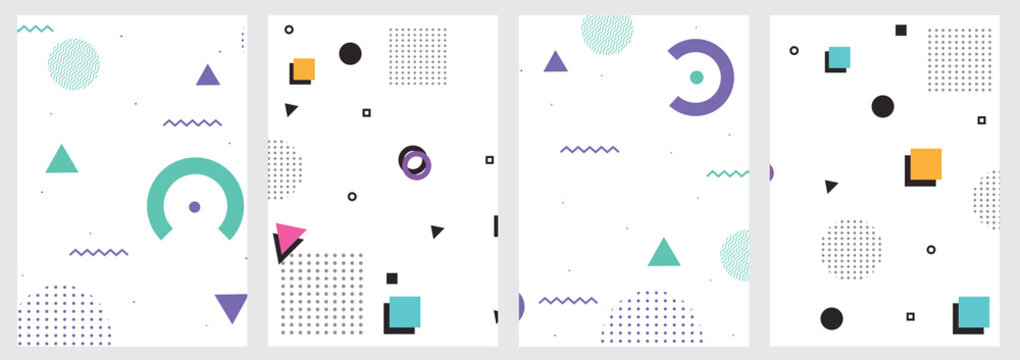 Trendy concept abstract geometric design, memphis background. Applicable for placards, brochures, posters, covers and banners. Vector illustration.
