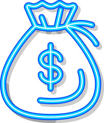 Neon dollar bag