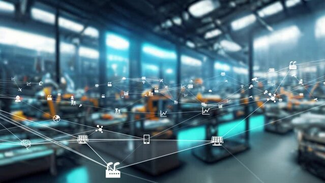 工場の生産ラインとネットワーク