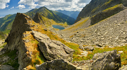 Glacial lake in the mountains