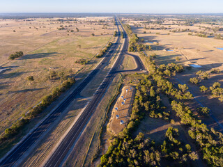aerial view of the Forrest Highway in the Peel region