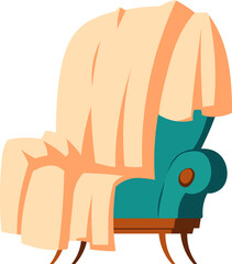 Retro armchair, plaid