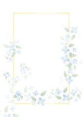 Fototapeta na wymiar Ramka niebieska kwiaty