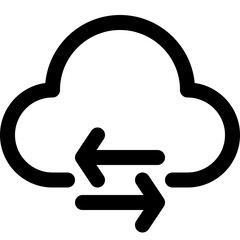 Cloud storage icon. Cloud computing.