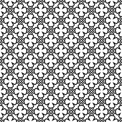 Black and white seamless pattern texture. Greyscale ornamental graphic design. Mosaic ornaments. Pattern template. Vector illustration. EPS10.