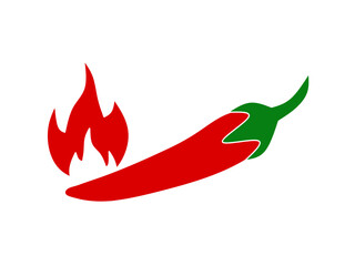 red chili pepper vector on white background