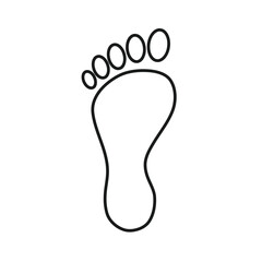 human footprints icon with line design