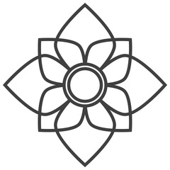 Flower symbol. Folk art of flower element.