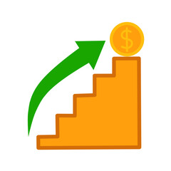 investment icon. ladder of success icon on white background