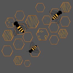 Abstract background with bees