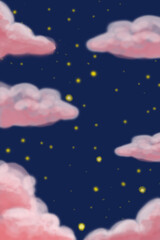 Starry night sky. Background. Pattern.