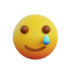 Fototapeta premium 3d illustration emoticon little smiley expression and tears