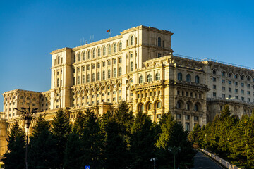Fototapeta na wymiar Detail of Palace of the Parliament, Bucharest, Romania