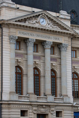 Fototapeta na wymiar The National Library located on Calea Victoriei in Bucharest