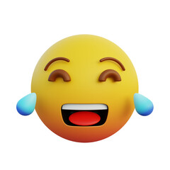 Fototapeta premium 3d illustration emoticon expression laugh to tears