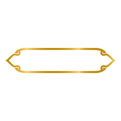 Thai gold backdrop frame vector on white background. Traditional style in Thailand. Must use in temples or buddha rooms. Line Thai style.