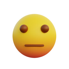 3d illustration unfriendly face emoticon