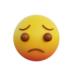 3d illustration very sad face emoticon