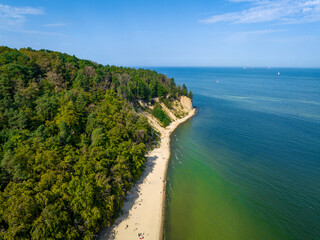 Gdynia. Aerial View of Pier and Cliff in Gdynia Orłowo at Summer time, Gdynia, Poland. Europe. 