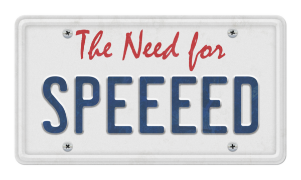 The need for speed license plate, isolated cutout on transparent background - Powered by Adobe