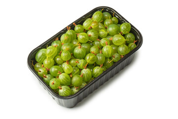 A group of gooseberries isolated on a white background.