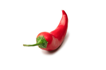 Red hot chili pepper isolated on a white background.