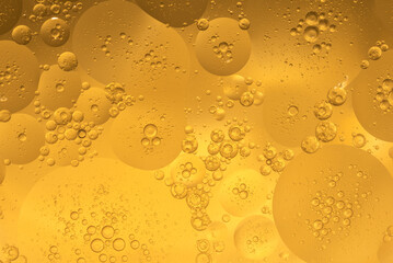 Abstract Yellow water bubbles background