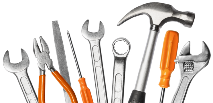 Mechanic tools set isolated