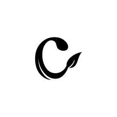 initial c combined with leaves suitable for font, logo, design, vector, icon, symbol, business, branding, company, and more