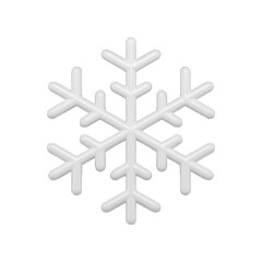 Classic white tenderness ornamental snowflake glossy decorative design 3d realistic vector