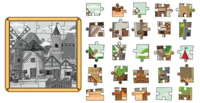 Photo jigsaw puzzle game template