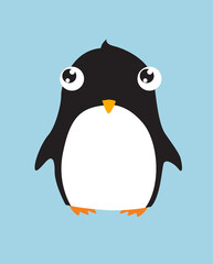 Cute cartoon penguin. The penguin is standing.