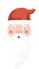 Santa Claus Face isolated Vector illustration on white background
