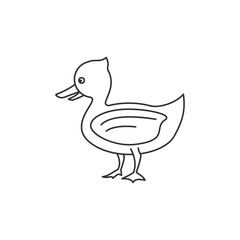 Duck vector icon. A simple illustration of a duck in a cartoon style.