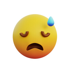 Fototapeta premium 3d illustration emoticon expression silly face with cold sweat