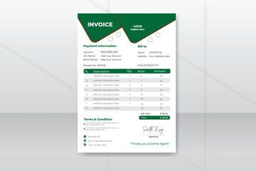 Minimal invoice vector template for business