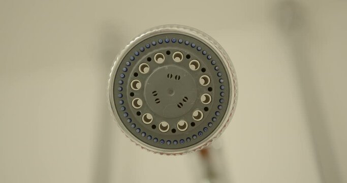 Shower Head Nozzle Close Up. Sports Changing Room 