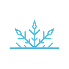 Realistic half snowflake blue ornamental frozen decorative design 3d template vector illustration