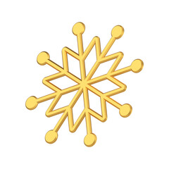 Adorable luxury Christmas snowflake golden glossy template for Christmas celebration vector