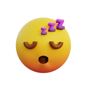 3d illustration emoticon expression sleeping face