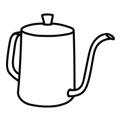 Drip coffee object. Hand drawn line illustration.