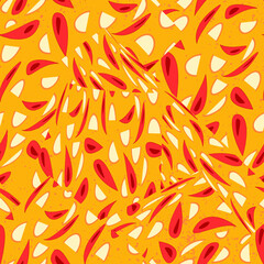 Seamless cute abstract vector pattern with drops and shapes