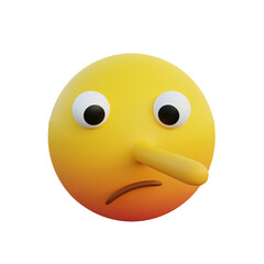 3d illustration emoticon expression pinocchio face