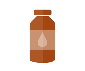 Bottle of cough syrup logo design. Healthcare and treatment concept. Editable stroke. Antibiotic in bottle. Medicine, Pharmacy and healthy vector design and illustration.