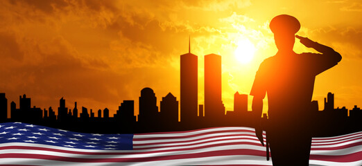 USA flag. Patriot Day. Natonal holiday
