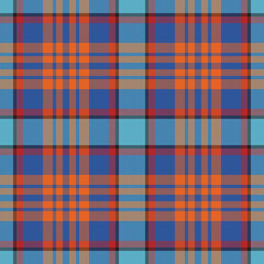 Obraz premium Plaid seamless pattern in blue. Check fabric texture. Vector textile print.