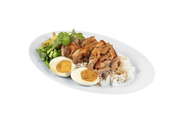 stewed pork knuckle served with steamed rice