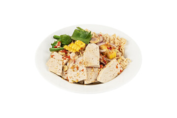 spicy vietnamese sausage salad on dish