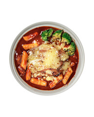 Traditional korean style cuisine on white background